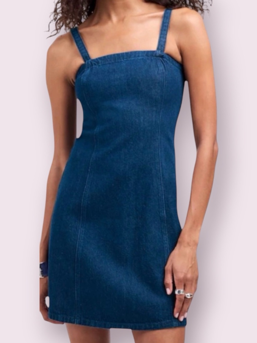 NWT Madewell Denim Mini Dress Removal Straps Strapless Dark Wash Blue Size 2